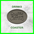 DRINKS COASTER DRINKS ARE ON ME QUOTE COASTER 3D