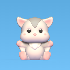 Cod210-Sitting-Flying-Squirrel-1.png 3D file Sitting Flying Squirrel・3D printable model to download