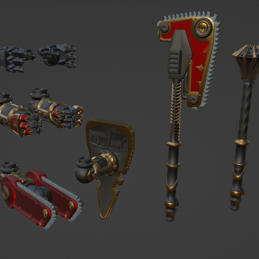 [Tabletop Minis - FREE & presupported] ARM WEAPONS Addon Pack for Space Knight Bondsman
