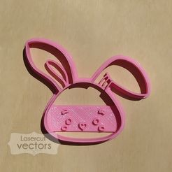 cara conejo.jpg Archivo STL Rabbit Cookie cutter. Cortante de galletas de conejo・Modelo de impresión 3D para descargar