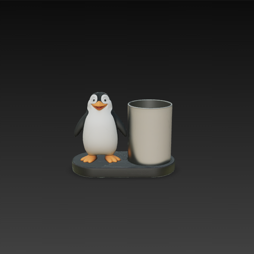 Penguin Pencil Holder & Desk Organizer - 3D Printable - STL - Office & Desktop Accessory STL