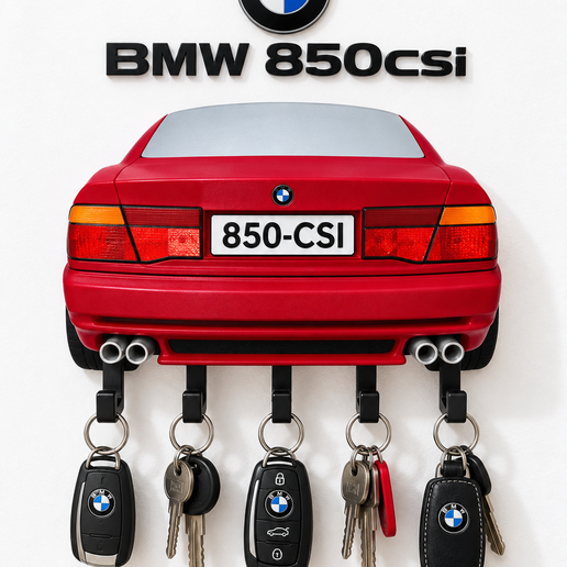 🚗 BMW 850 CSi – Support mural porte-clés