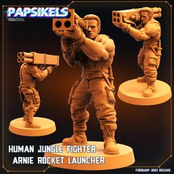 720X720-human-jungle-fighter-arnie-with-rocket-launcher.jpg Archivo 3D COMBATIENTE DE LA JUNGLA HUMANA ARNIE LANZACOHETES・Diseño de impresora 3D para descargar