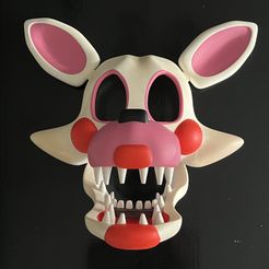 Mangle-mask-3d-printed.jpg STL file Mangle Mask (FNAF / Five Nights At Freddy’s)・3D printer model to download