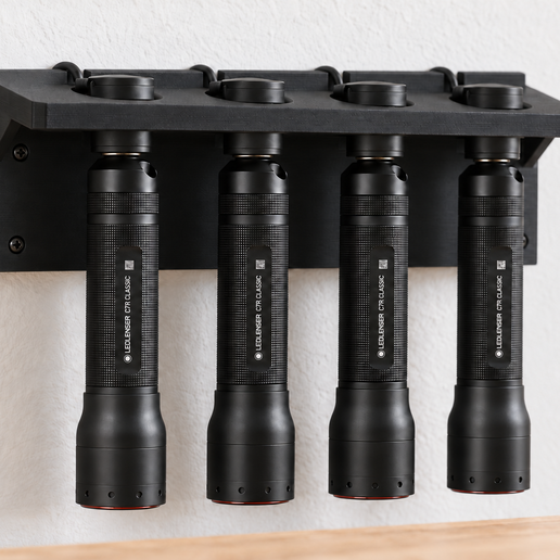4-Flashlight Wall Mount for Ledlenser C7R Classic