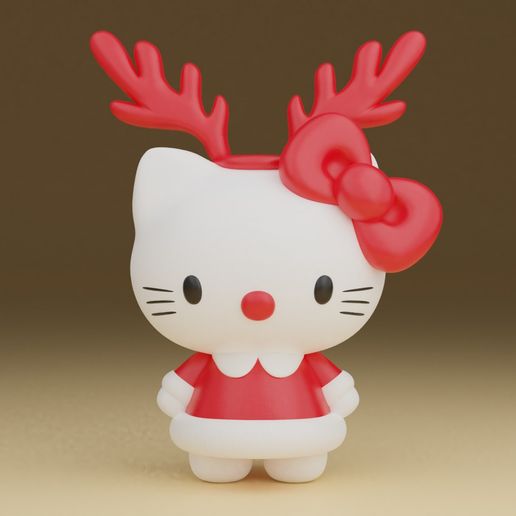STL file Hello kitty Christmas 👋 ・3D printer model to download・Cults