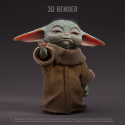 3D file GROGU - Baby Yoda Using the Force - With Cup - PACK - The  Mandalorian 👶・3D printable design to download・Cults