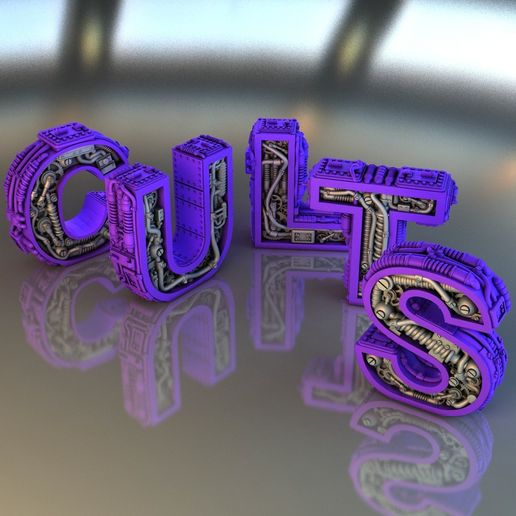 Steampunk Letter C.U.L.L.T.S 3D model