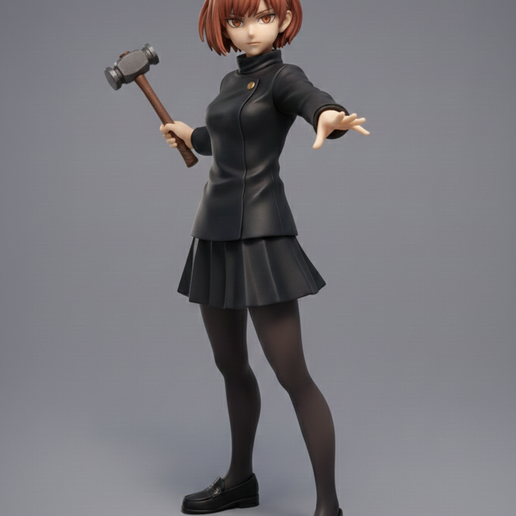 ​🔨 Nobara Kugisaki - The Straw Doll Sorcerer (High-Detail 3D Statue)