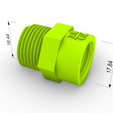 6.png Connection pipe T 3 8 - 1 4 - 3D Model File STL 3D print model
