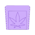 funda hoja canavis grande.stl 🔥 Lighter Case in Flexible TPU - Cannabis Leaf Model and Customizable