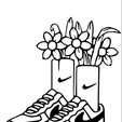 Capture-d'écran-2023-10-27-172302.png pair of NIKE AIR FORCE ONE SHOES WITH FLOWER | WALL DECORATION, FRAME