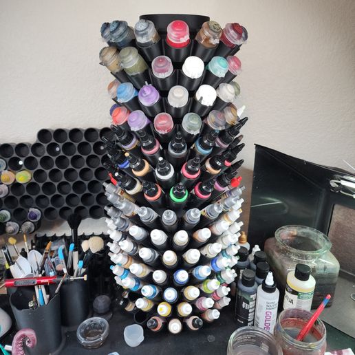 🎨 Stackable, Rotating Paint Rack For Vallejo/Citadel/Pro Acryl Paints ...