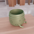 untitled4.png 3D Sitting Cute Planters with 2 Lip Versions and 3D Stl Files & Planter Pot, 3D Printed Decor, Indoor Planter, 3D Printing, Small Planter