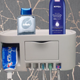 Top.png STL file Toothbrush Holder & Toothpaste Squeezer・3D printable model to download