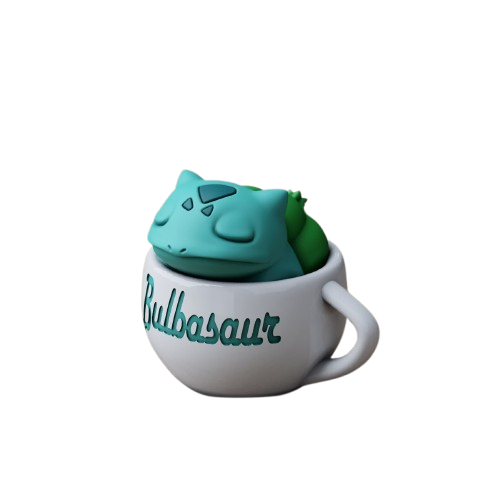 Sleeping Bulbasaur in a Cup