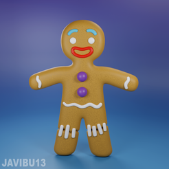 sweet_render_Edited.png STL file Gingerbread Man - Shrek・3D printer design to download, Javibu13