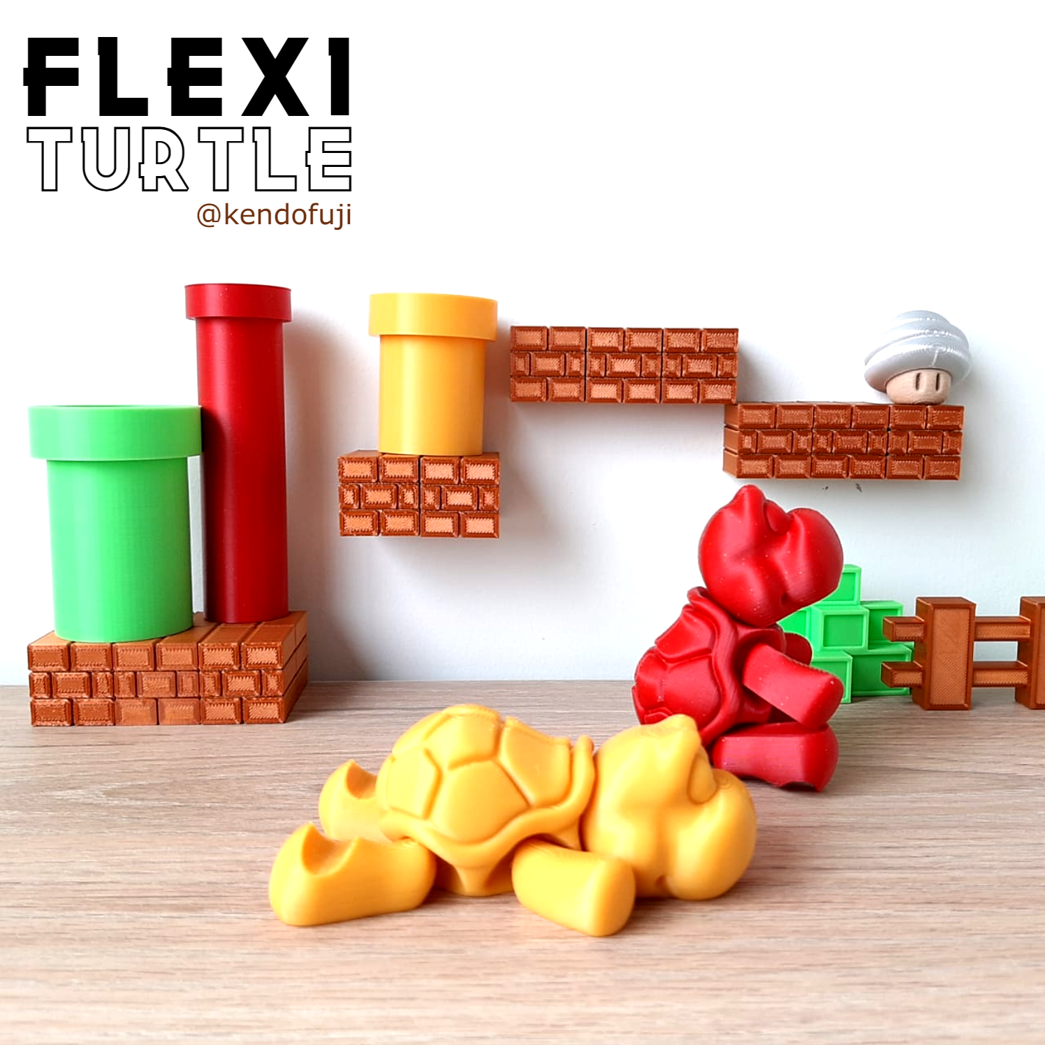 flexi-turtle-3d-print.png Télécharger le fichier STL gratuit tortue flexible • Objet imprimable en 3D, kendofuji