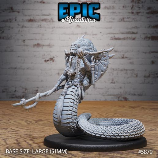 Naga Shaman Praying ‧ DnD Miniature ‧ Tabletop Miniatures ‧ Gaming Monster ‧ 3D Model ‧ RPG ‧ DnDminis ‧ STL FILE