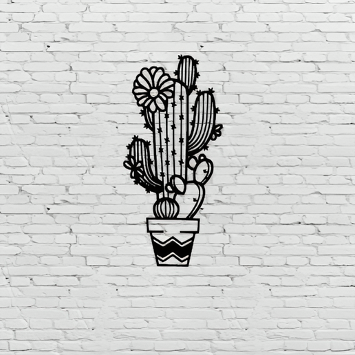 2D cactusFree STL File for Cults