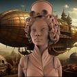 untitled.725.jpg Steampunk Aviator Frau - Büste - 3D