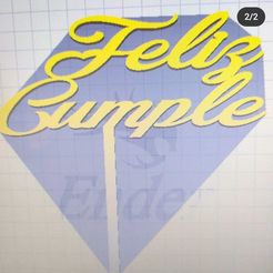 IMG_20200217_143351.jpg STL file topper happy birthday cake・3D print object to download