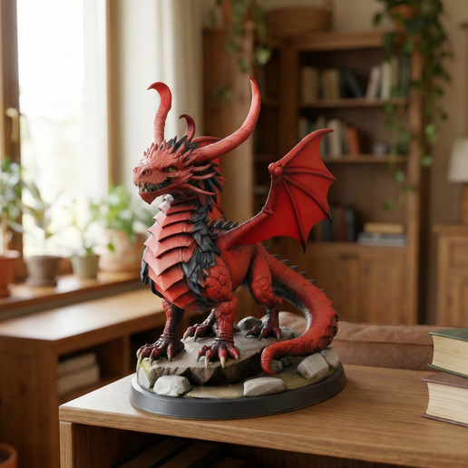 Ancient Red Dragon 3D Model STL File | Fantasy RPG Boss Model (Digital Download)