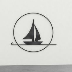 sailboat-futurix3D.jpg Elegant Minimalist Sailboat Art  | 2D Nautical Wall Decor