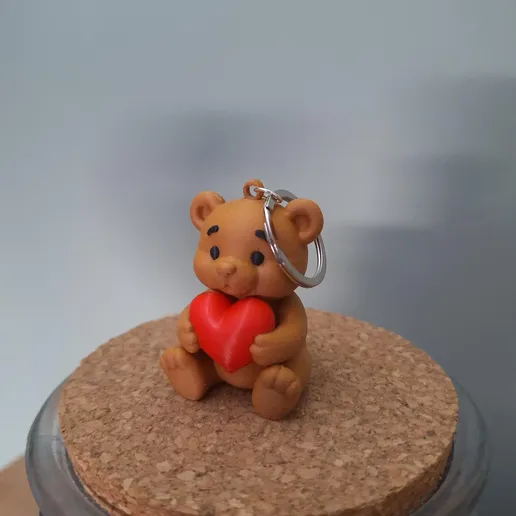 Llavero Metálico Oso Corazón Rojo | Meses Sin Interés