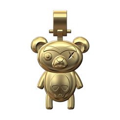 Evil-bear-pendant-bail-00.jpg Download 3MF file Evil bear pendant with bail 3D print model • 3D printer design, RachidSW