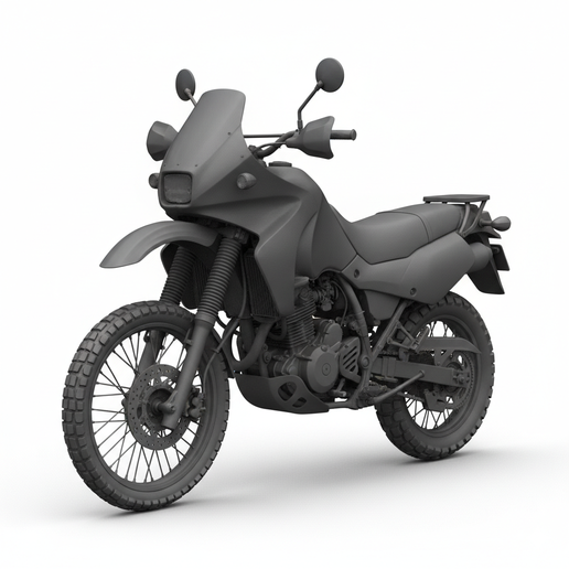 Kawasaki KLR650 collectible motorcycle STL, V-twin motorcycle STL, fat tire motorcycle STL, superbike STL, streetfighter motorcycle STL, assembly motorcycle STL, bike STL, motorcycle, stylized motorcycle, biker figure STL, motocross bike STL, easy to prin