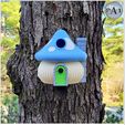 003b.jpg Fichier 3D Maison d'oiseau en forme de champignon - 100% sans support !・Plan à imprimer en 3D à télécharger