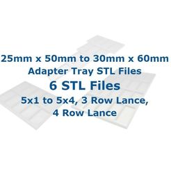 25x50to30x60-STLs.jpg 25mm x 50mm to 30mm x 60mm Movement Tray Adapter. Perfect for The Old World for your calvary