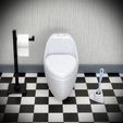 IMG_6035.jpg 1:12 Scale Miniature Toilet Brush & Holder - Modern Dollhouse Bathroom Accessory