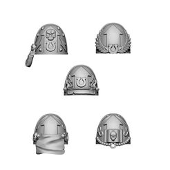 2023.01.03-ultra-warrirors-space-romans-Right-Shoulder-Pauldrons-1.jpg 3D file RIght PAULDRONS / SHOULDER PADS ULTRA WARRIORS SPACE ROMAN・3D printer design to download