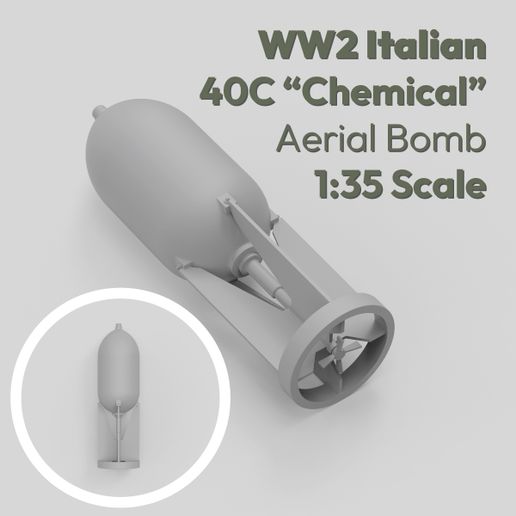 40C Regia Aeronautica Chemical Bomb WW2 - 1:35 scale