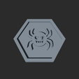 spooky_spider-3.png Spooky Spider Hexagon – 3D Printable Game Token