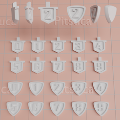 Render.png Fichier STL gratuit 0-9 Compteurs d'attaque et de résistance, chiffres・Modèle pour impression 3D à télécharger