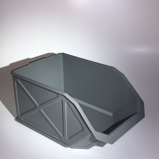 Stackable storage boxes.