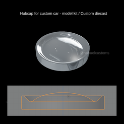 Hubcap for custom car - model kit / Custom diecast Fichier STL Enjoliveur pour voiture personnalisée - modèle réduit / Custom diecast・Modèle à télécharger et à imprimer en 3D