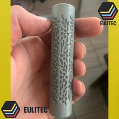 eulitec.com-rodillo-de-mano-floral.png Archivo STL Rodillo de mano para arcilla polimérica/textura de flores/ lorren3d・Diseño imprimible en 3D para descargar, EULITEC