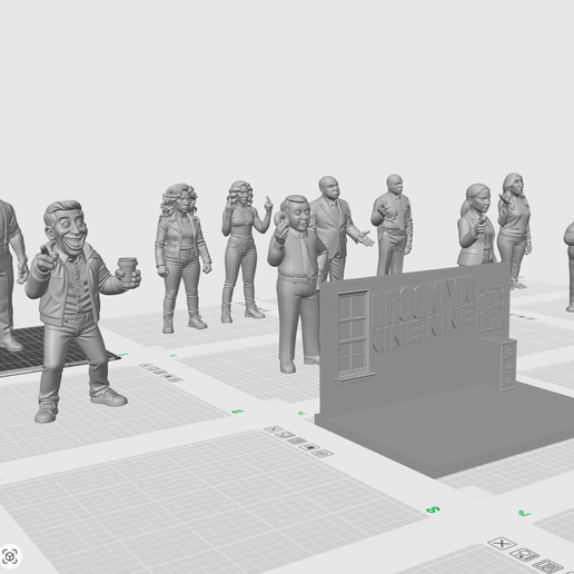 Brooklyn 99 – Full Collection Set (11 Characters + Base | 3D Print Bundle) 3D model