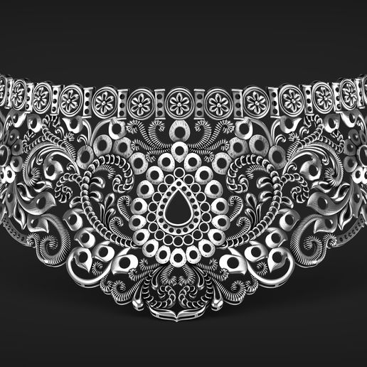 Indian God Necklace Set 09 3D model