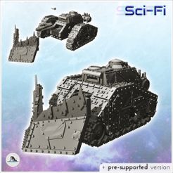 1-PREM-WB-VE-V14.jpg STL file Ork tank with large front blade and armored cab (14) - Future Sci-Fi SF Post apocalyptic Tabletop Scifi Wargaming Planetary exploration RPG Terrain・3D printable design to download