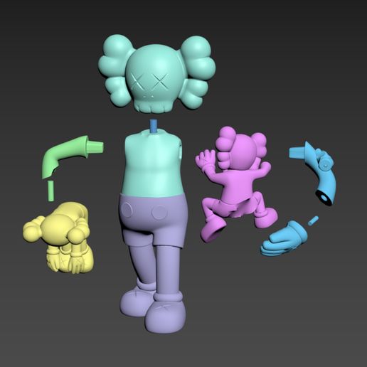 🎨 Kaws Clean Slate Bearbrick mashup supreme・ OBJ File for