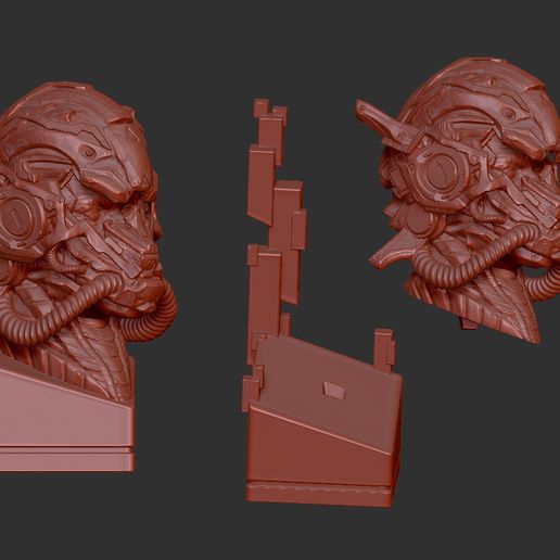 👤 Mech Bust・ OBJ File for 3D printing・Cults