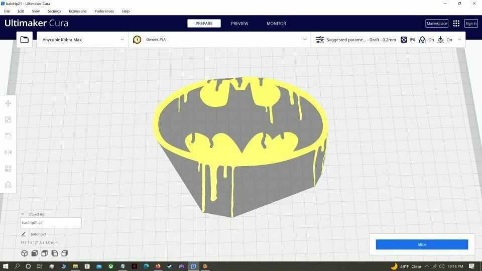 STL file 2D Silhouette/Stencil Batman Dripping Logo・3D print design to ...
