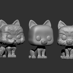 2.png STL file Cat, pack three funko pop style cats・3D printer design to download