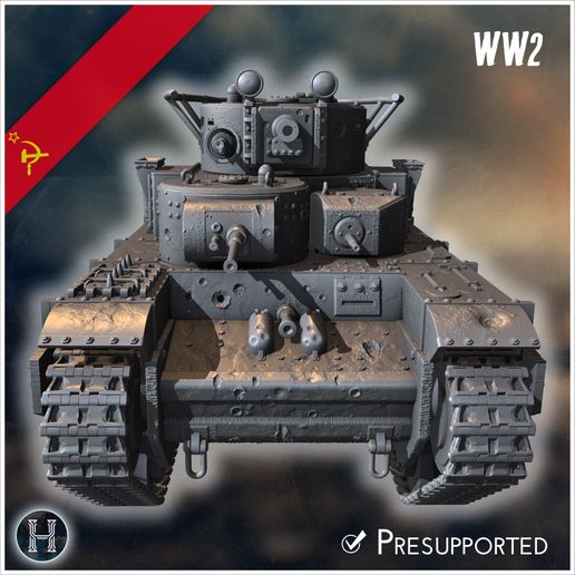 4.jpg T-35A M1934 (with damage combat) - Soviet army WW2 Second World East front Ostfront RPG Mini Hobby
