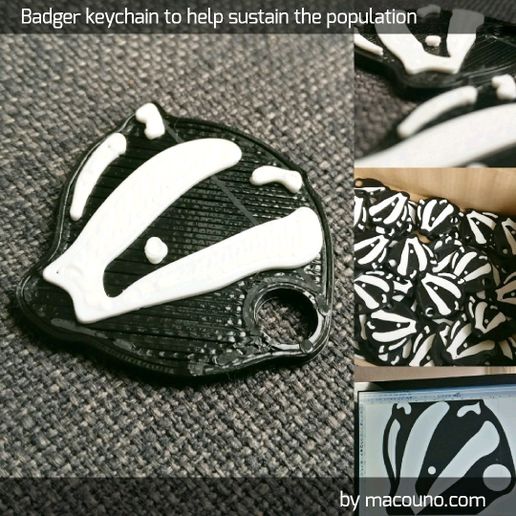 tempImage.jpg Download free STL file Badger keychain • 3D printer design, macouno